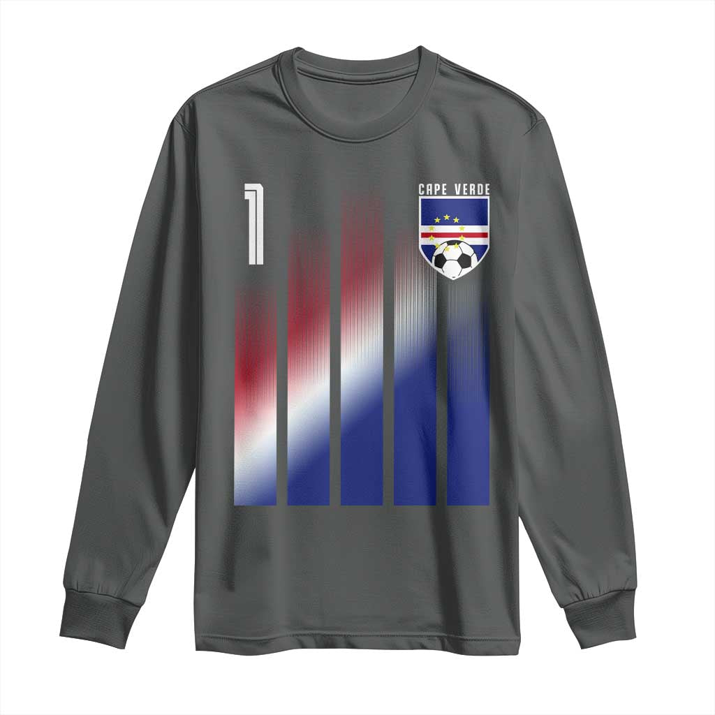 Cape Verde Flag Retro Sports Cabo Verdean Roots Long Sleeve Shirt
