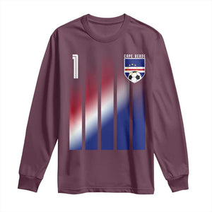 Cape Verde Flag Retro Sports Cabo Verdean Roots Long Sleeve Shirt