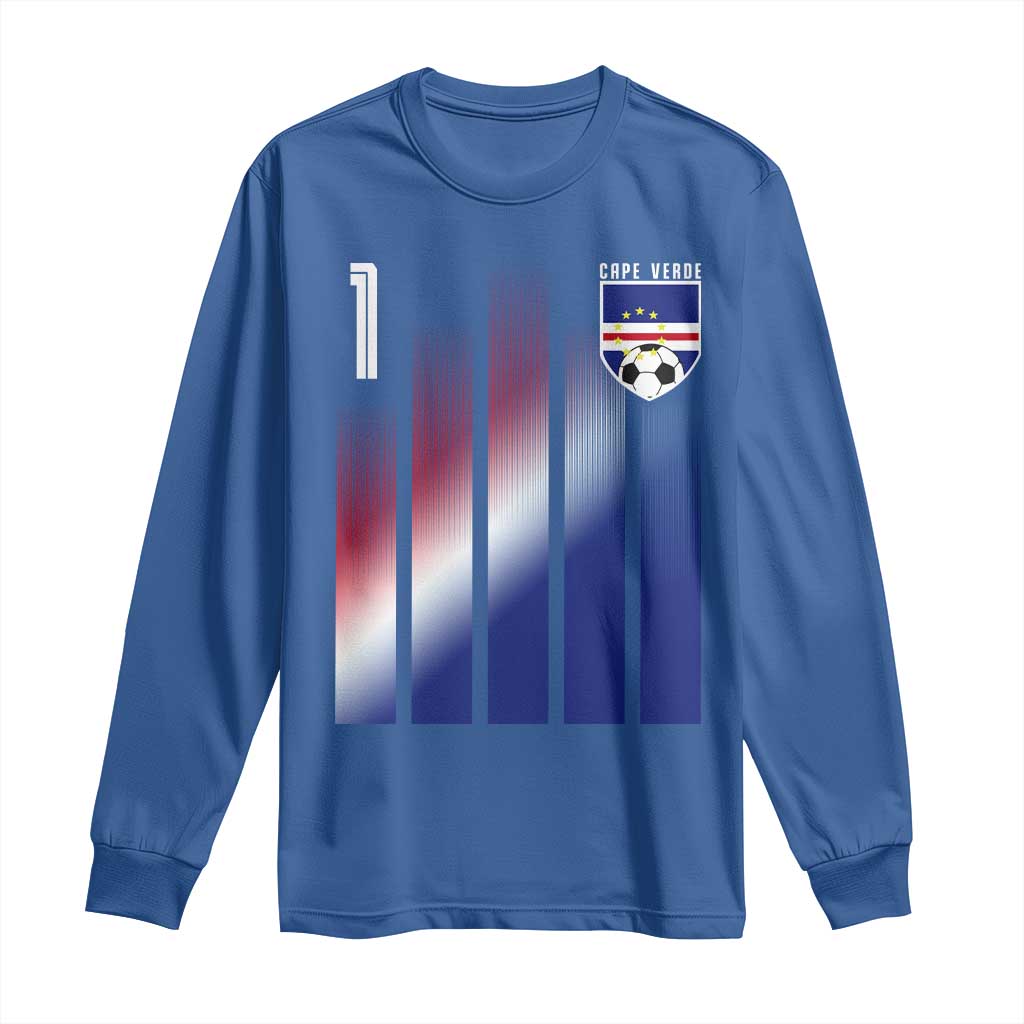 Cape Verde Flag Retro Sports Cabo Verdean Roots Long Sleeve Shirt TS11 Royal Blue Print Your Wear