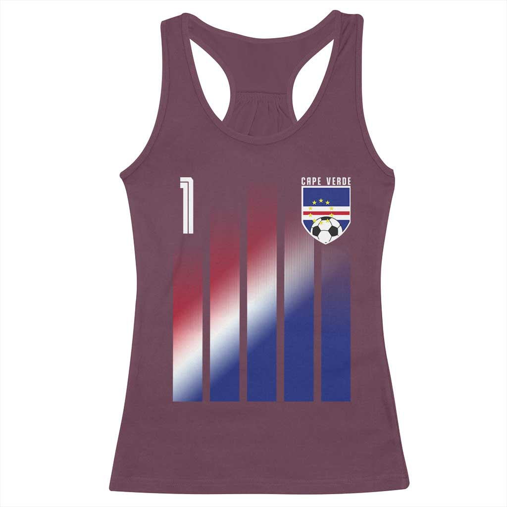 Cape Verde Flag Retro Sports Cabo Verdean Roots Racerback Tank Top