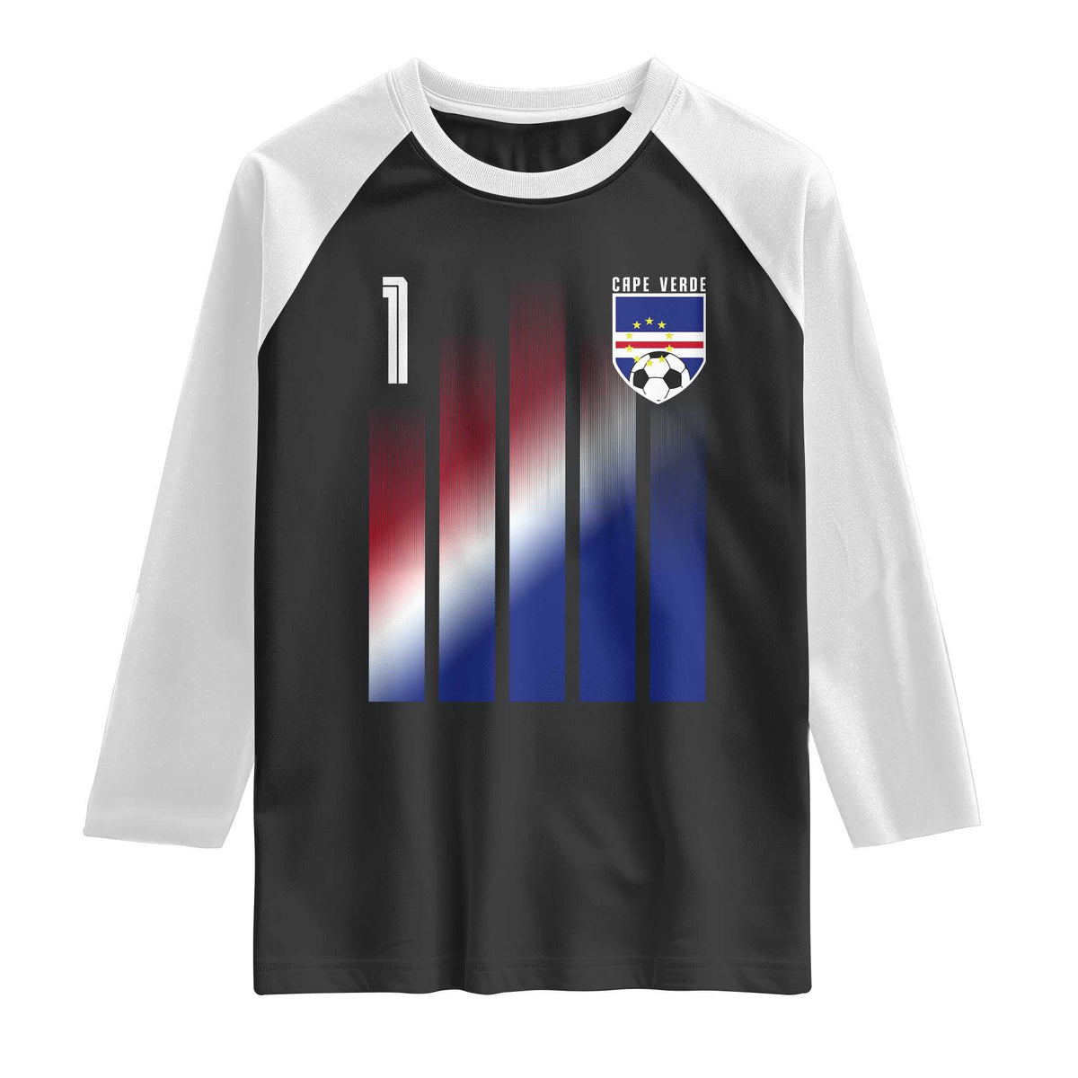 Cape Verde Flag Retro Sports Cabo Verdean Roots Raglan Shirt