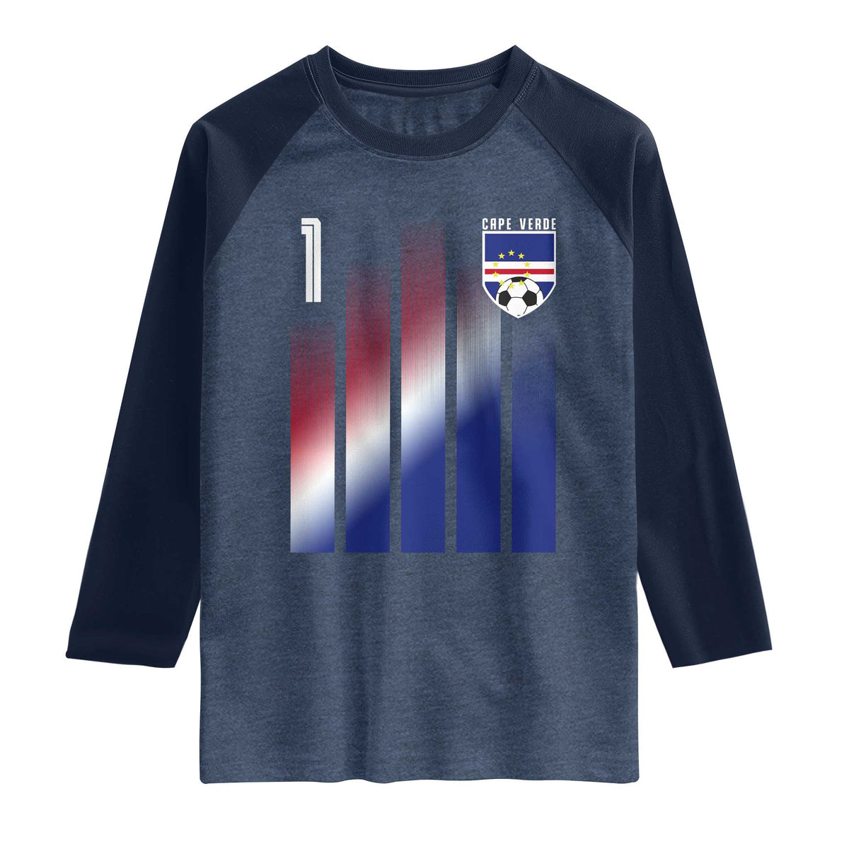 Cape Verde Flag Retro Sports Cabo Verdean Roots Raglan Shirt