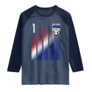 Cape Verde Flag Retro Sports Cabo Verdean Roots Raglan Shirt