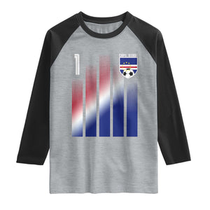 Cape Verde Flag Retro Sports Cabo Verdean Roots Raglan Shirt