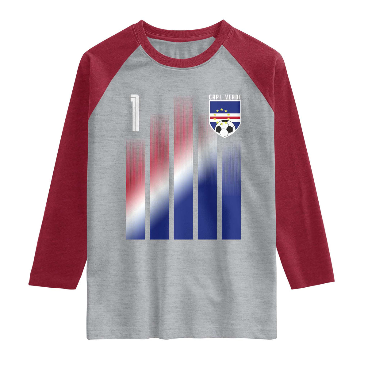 Cape Verde Flag Retro Sports Cabo Verdean Roots Raglan Shirt