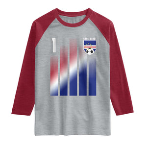 Cape Verde Flag Retro Sports Cabo Verdean Roots Raglan Shirt