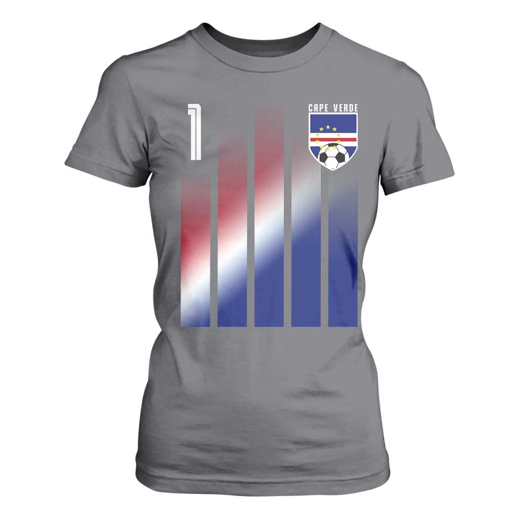 Cape Verde Flag Retro Sports Cabo Verdean Roots T Shirt For Women
