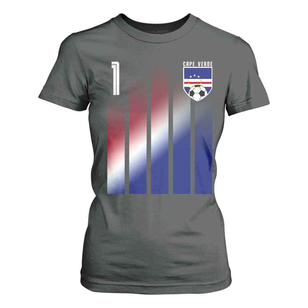 Cape Verde Flag Retro Sports Cabo Verdean Roots T Shirt For Women