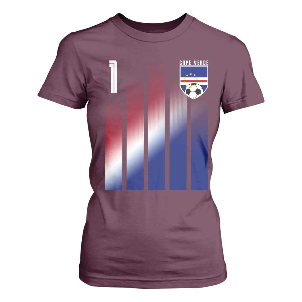 Cape Verde Flag Retro Sports Cabo Verdean Roots T Shirt For Women