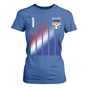 Cape Verde Flag Retro Sports Cabo Verdean Roots T Shirt For Women