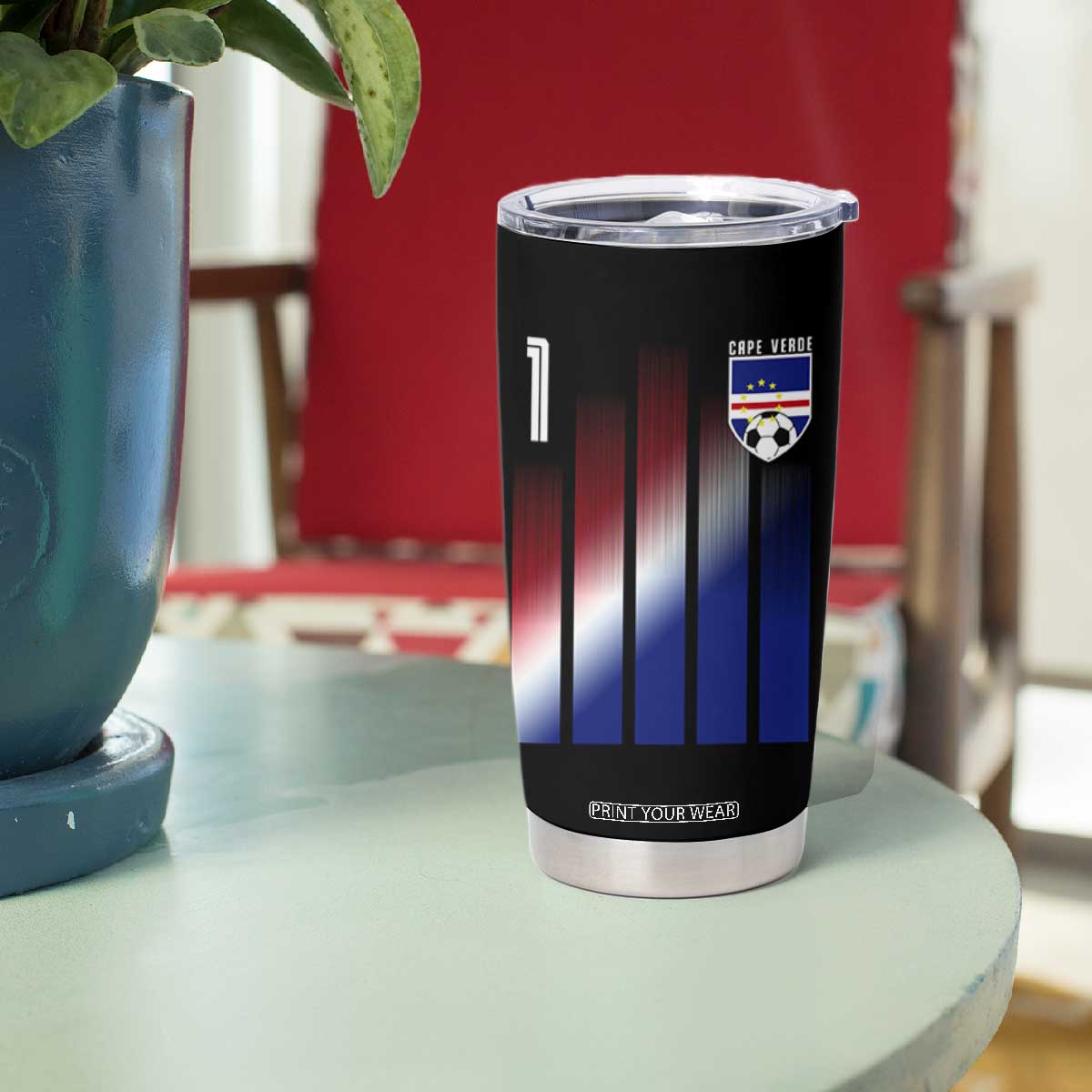 Cape Verde Flag Retro Sports Cabo Verdean Roots Tumbler Cup
