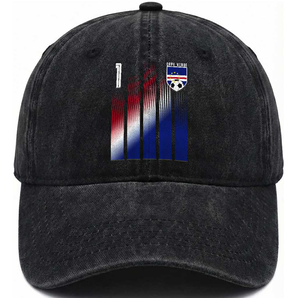 Cape Verde Flag Retro Sports Cabo Verdean Roots Washed Cotton Baseball Cap