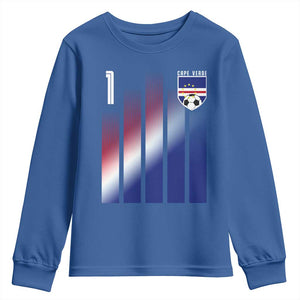 Cape Verde Flag Retro Sports Cabo Verdean Roots Youth Sweatshirt