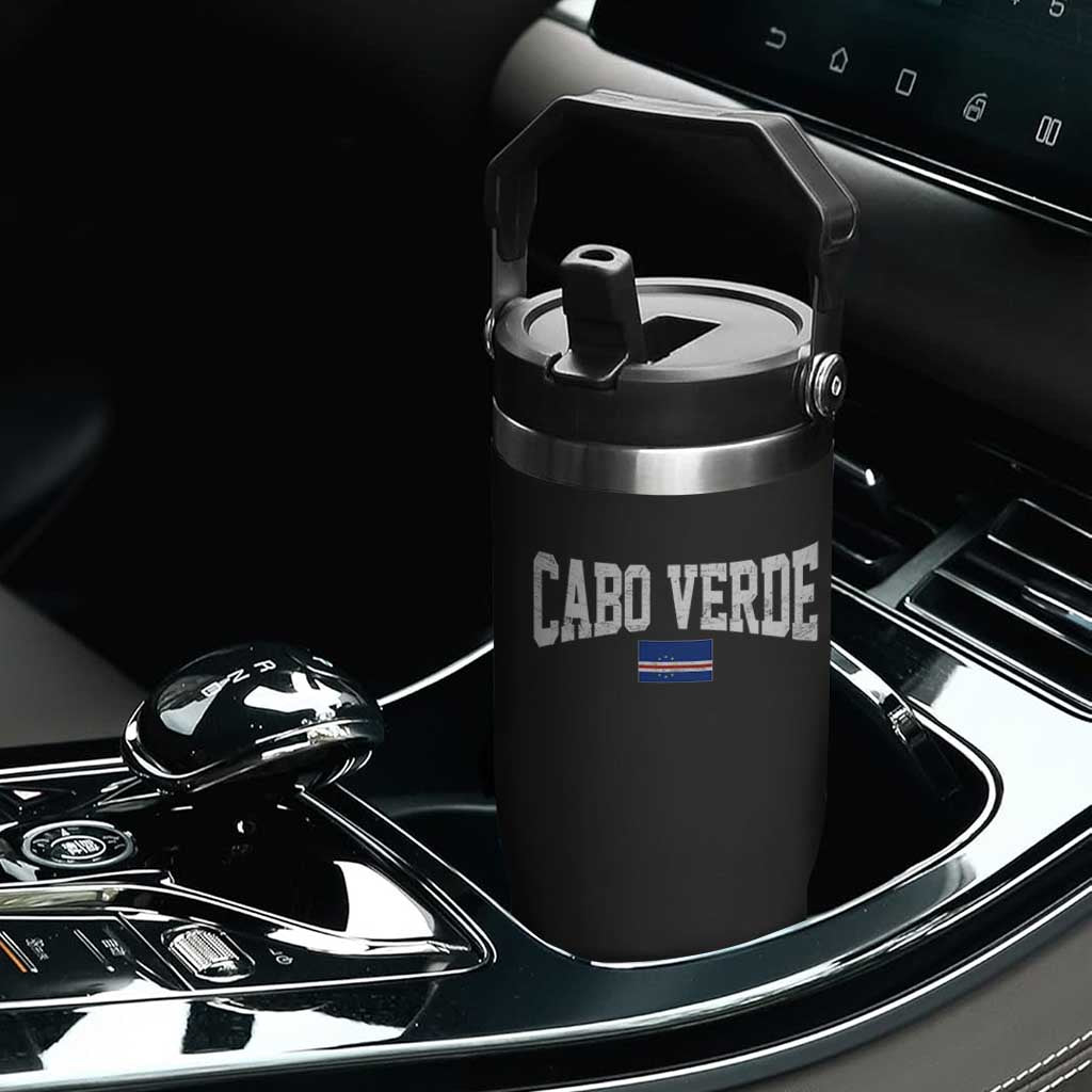 Cabo Verde Sports Throwback Flip Straw Tumbler Cape Verdean Pride Lovers