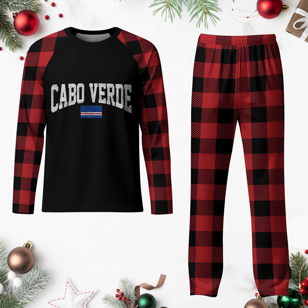 Cabo Verde Sports Throwback Plaid Pajama Set Cape Verdean Pride Lovers