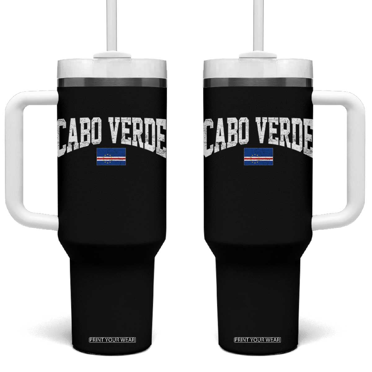 Cabo Verde Sports Throwback Tumbler With Handle Cape Verdean Pride Lovers
