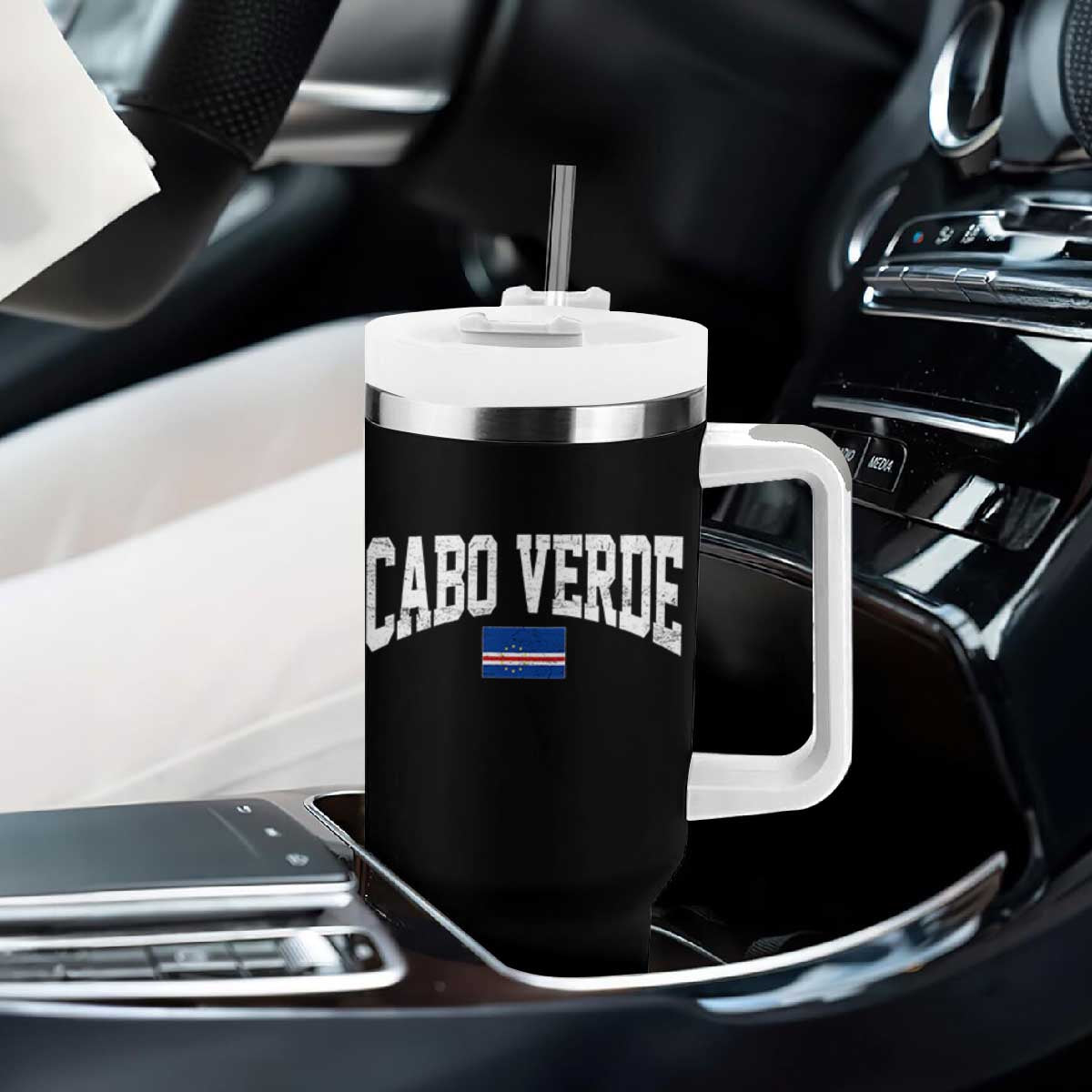 Cabo Verde Sports Throwback Tumbler With Handle Cape Verdean Pride Lovers