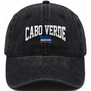 Cabo Verde Sports Throwback Washed Cotton Baseball Cap Cape Verdean Pride Lovers