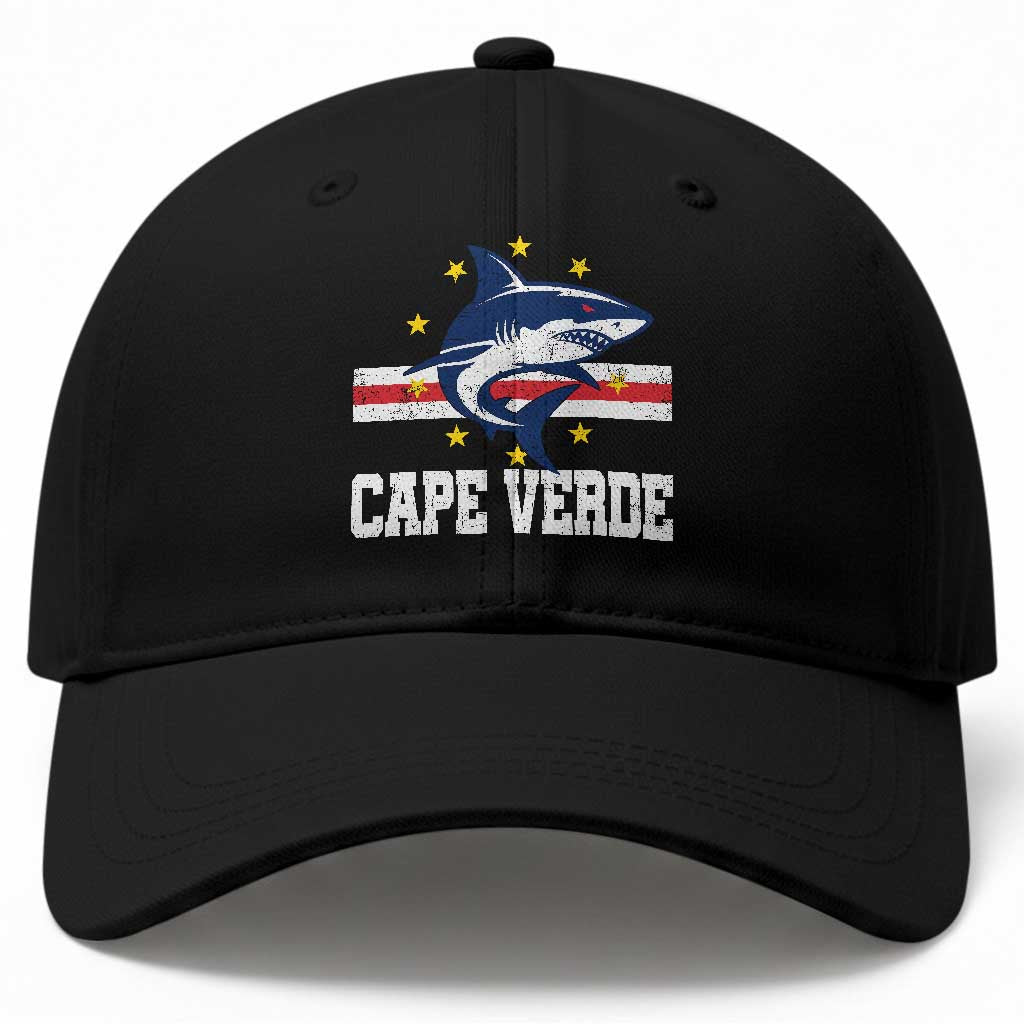 Vintage Cape Verde Shark Cabo Verdean Roots Baseball Cap TS11 Print Your Wear