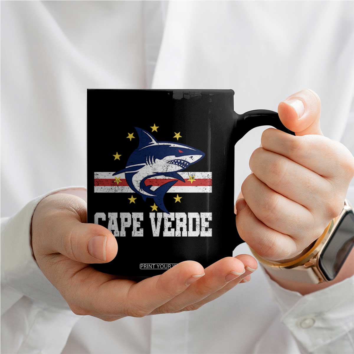 Vintage Cape Verde Shark Cabo Verdean Roots Coffee Mug