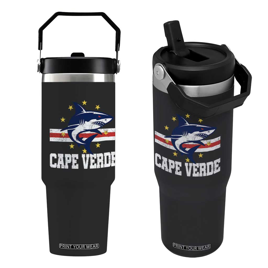 Vintage Cape Verde Shark Cabo Verdean Roots Flip Straw Tumbler