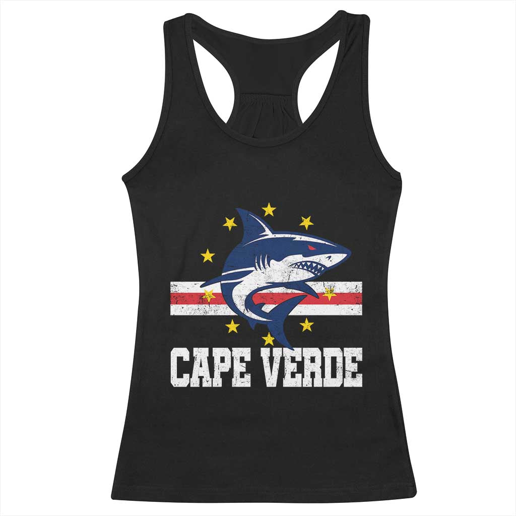 Vintage Cape Verde Shark Cabo Verdean Roots Racerback Tank Top