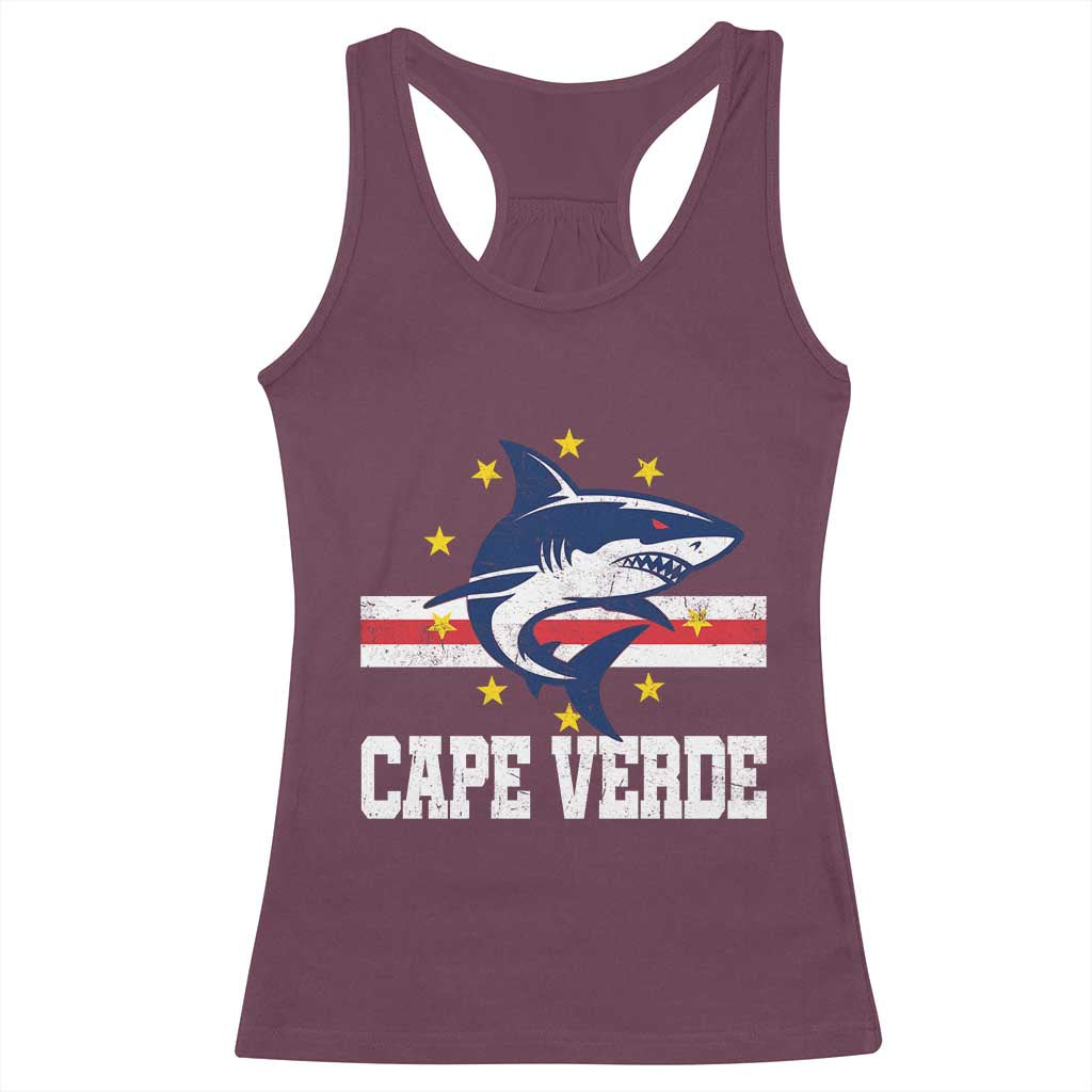 Vintage Cape Verde Shark Cabo Verdean Roots Racerback Tank Top
