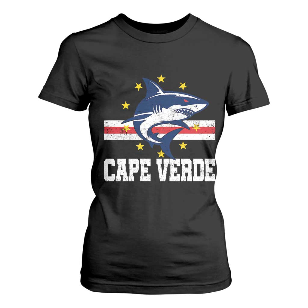 Vintage Cape Verde Shark Cabo Verdean Roots T Shirt For Women