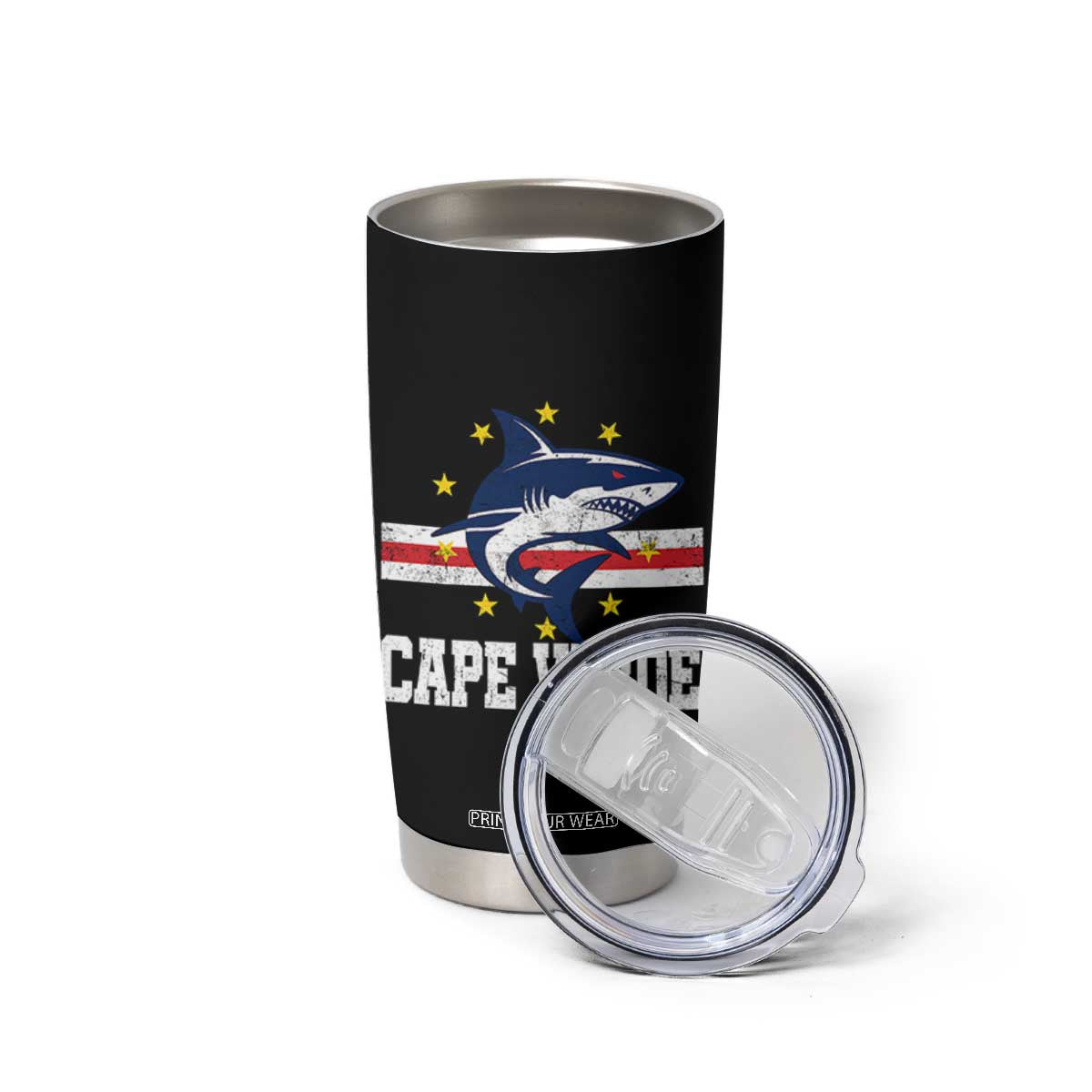 Vintage Cape Verde Shark Cabo Verdean Roots Tumbler Cup
