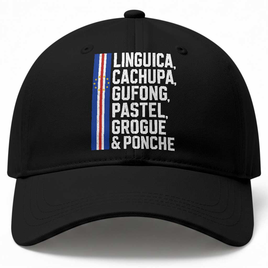 Cape Verde Cuisine Baseball Cap Linguica Cachupa Gufong Cabo Verde Heritage