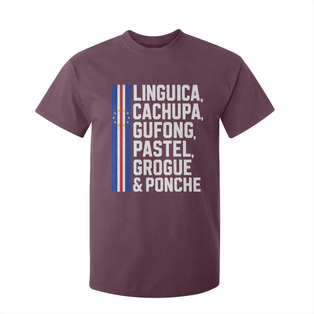 Cape Verde Cuisine T Shirt For Kid Linguica Cachupa Gufong Cabo Verde Heritage