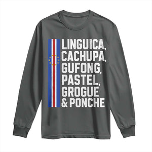 Cape Verde Cuisine Long Sleeve Shirt Linguica Cachupa Gufong Cabo Verde Heritage