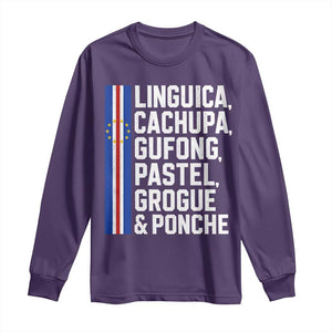 Cape Verde Cuisine Long Sleeve Shirt Linguica Cachupa Gufong Cabo Verde Heritage