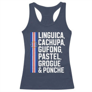 Cape Verde Cuisine Racerback Tank Top Linguica Cachupa Gufong Cabo Verde Heritage