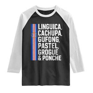 Cape Verde Cuisine Raglan Shirt Linguica Cachupa Gufong Cabo Verde Heritage