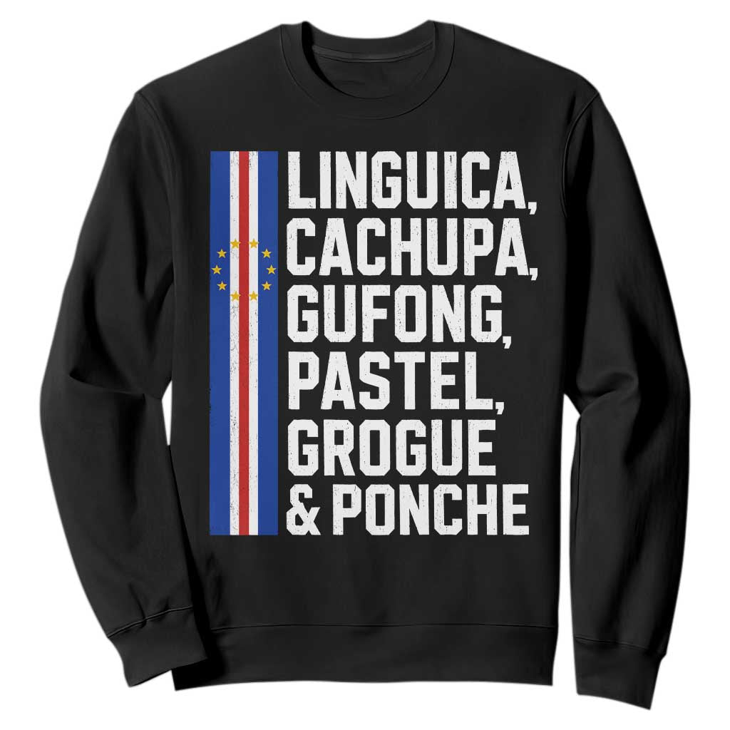 Cape Verde Cuisine Sweatshirt Linguica Cachupa Gufong Cabo Verde Heritage