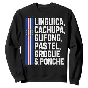 Cape Verde Cuisine Sweatshirt Linguica Cachupa Gufong Cabo Verde Heritage