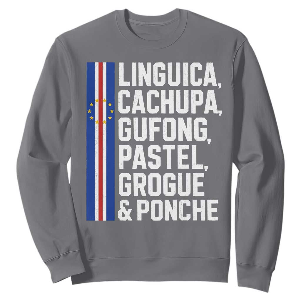 Cape Verde Cuisine Sweatshirt Linguica Cachupa Gufong Cabo Verde Heritage