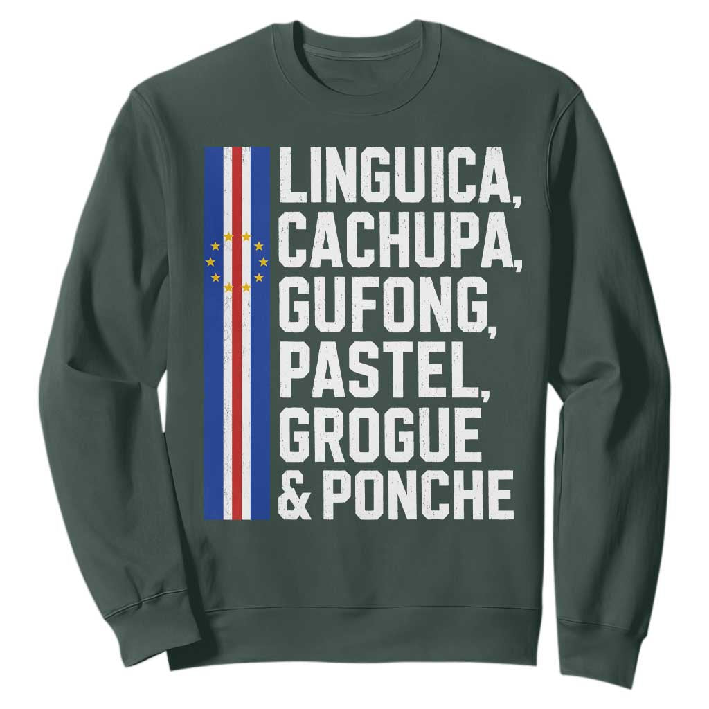 Cape Verde Cuisine Sweatshirt Linguica Cachupa Gufong Cabo Verde Heritage