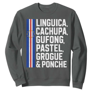 Cape Verde Cuisine Sweatshirt Linguica Cachupa Gufong Cabo Verde Heritage