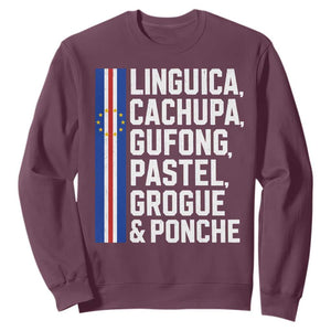 Cape Verde Cuisine Sweatshirt Linguica Cachupa Gufong Cabo Verde Heritage