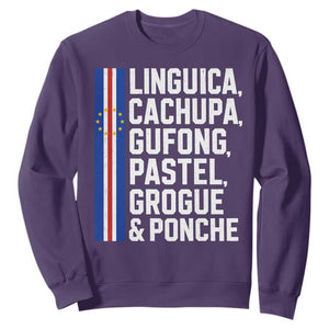 Cape Verde Cuisine Sweatshirt Linguica Cachupa Gufong Cabo Verde Heritage