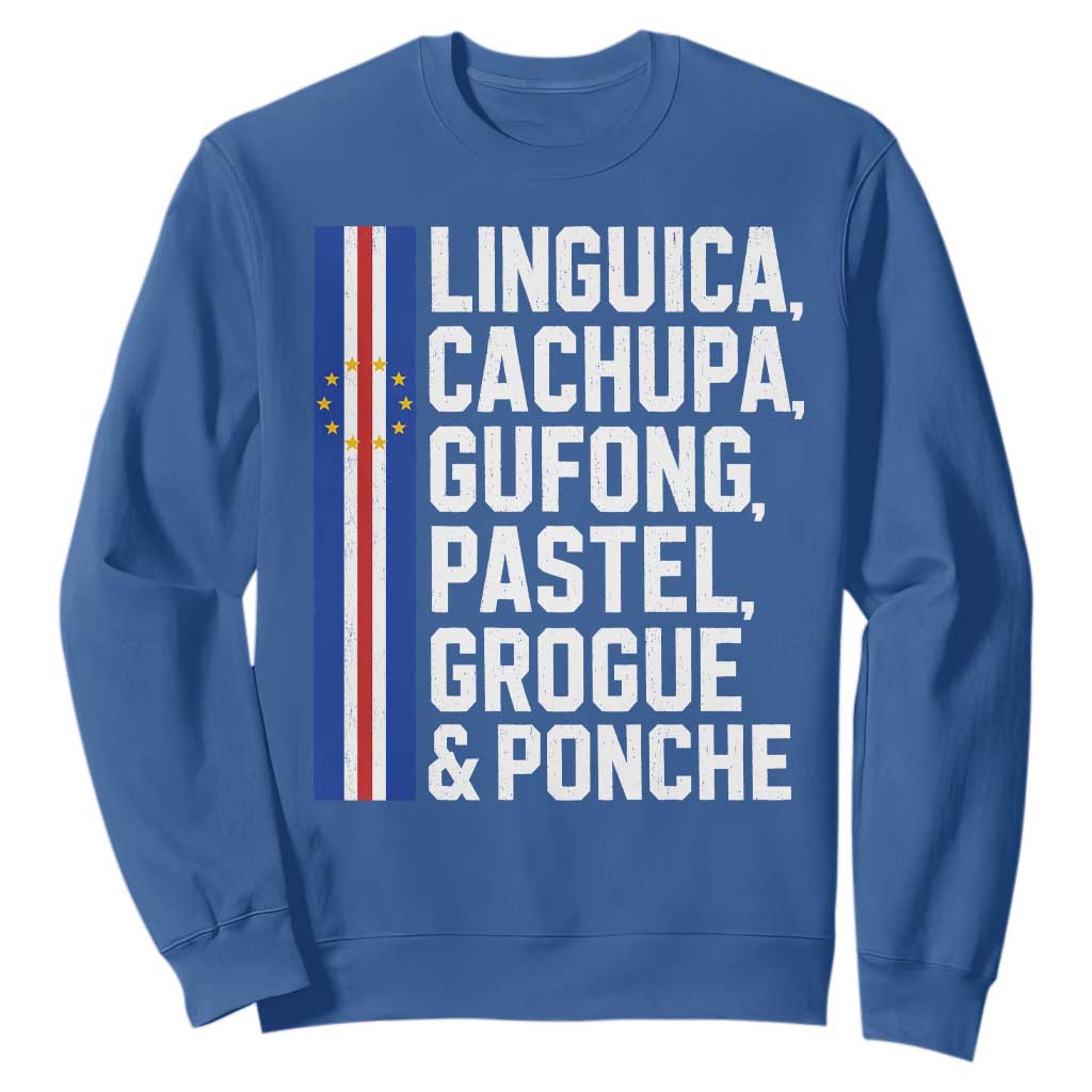 Cape Verde Cuisine Sweatshirt Linguica Cachupa Gufong Cabo Verde Heritage