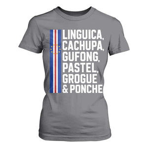Cape Verde Cuisine T Shirt For Women Linguica Cachupa Gufong Cabo Verde Heritage