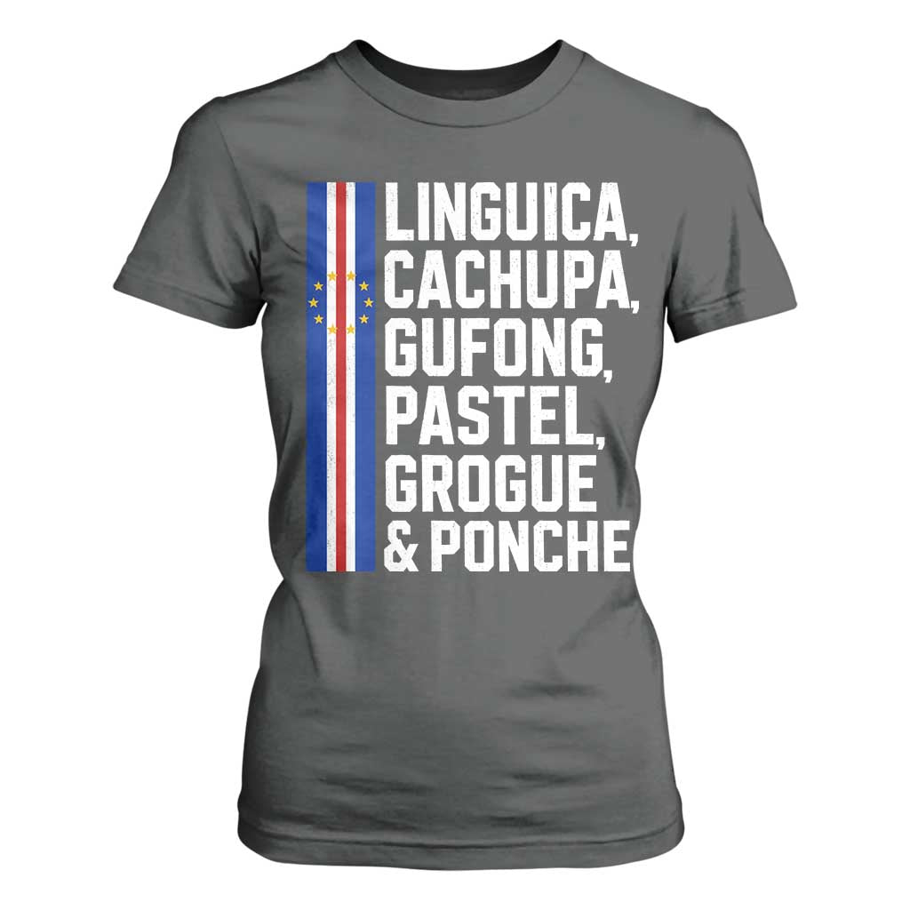 Cape Verde Cuisine T Shirt For Women Linguica Cachupa Gufong Cabo Verde Heritage