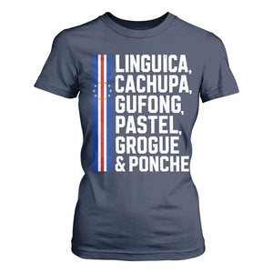 Cape Verde Cuisine T Shirt For Women Linguica Cachupa Gufong Cabo Verde Heritage