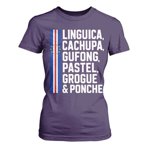 Cape Verde Cuisine T Shirt For Women Linguica Cachupa Gufong Cabo Verde Heritage