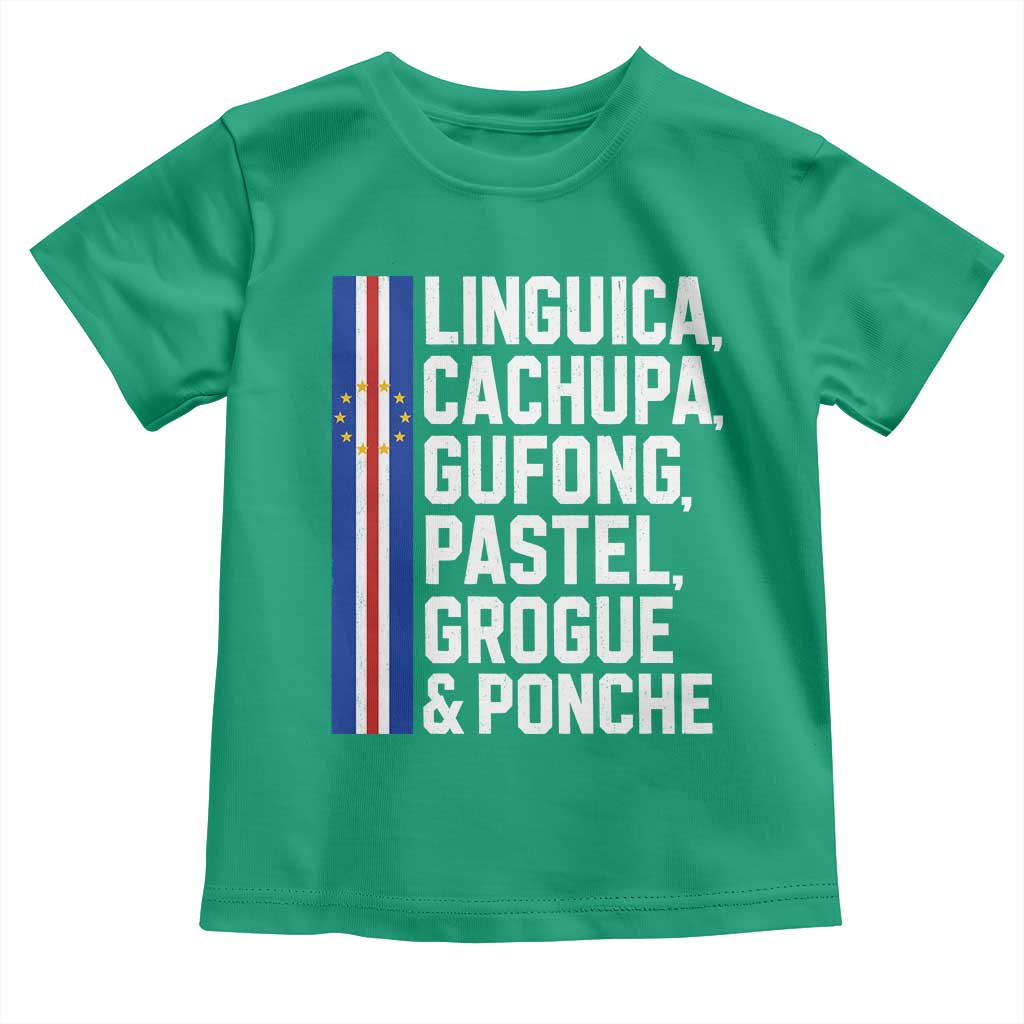 Cape Verde Cuisine Toddler T Shirt Linguica Cachupa Gufong Cabo Verde Heritage