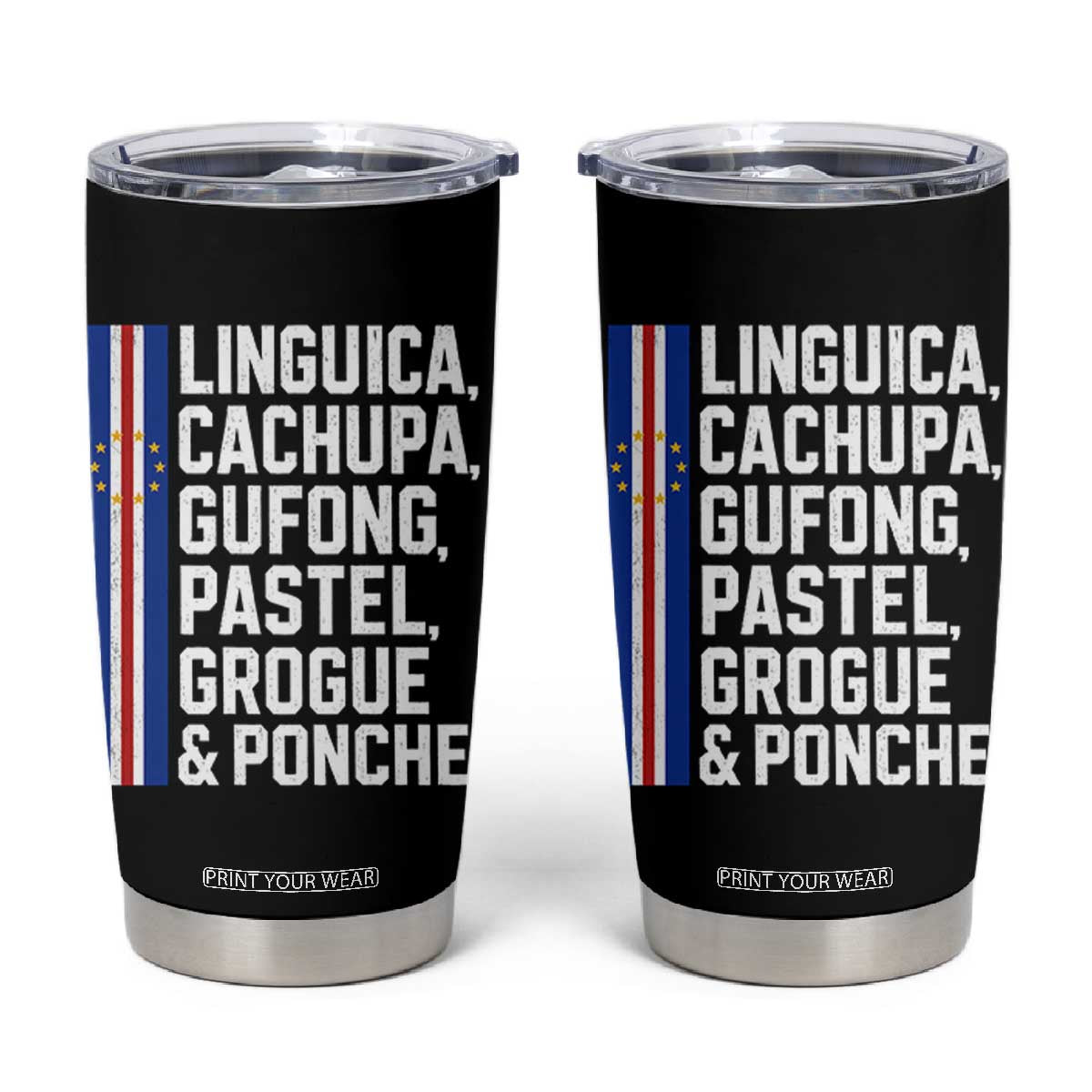 Cape Verde Cuisine Tumbler Cup Linguica Cachupa Gufong Cabo Verde Heritage