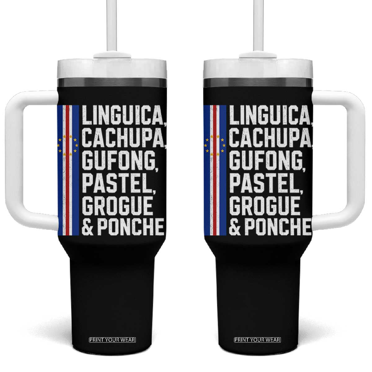 Cape Verde Cuisine Tumbler With Handle Linguica Cachupa Gufong Cabo Verde Heritage